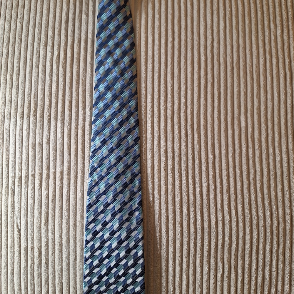 Light Blue And Dark Blue Patterned Men's Tie